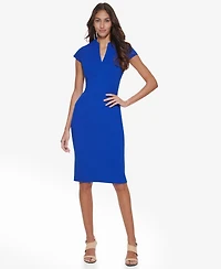 Calvin Klein Petite Split V-Neck Sheath Dress