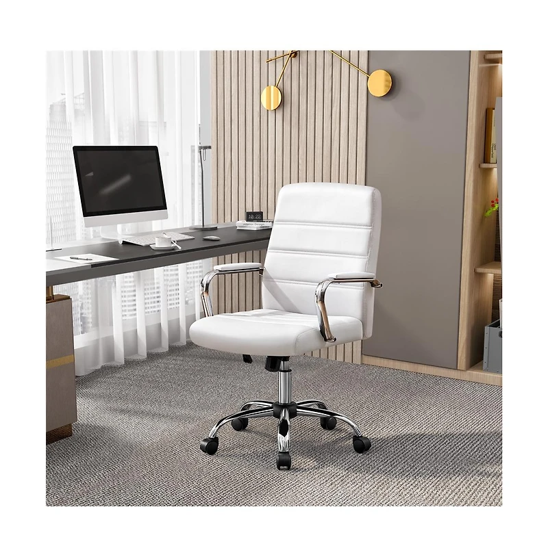 Yaheetech Mid-Back Office Chair Pu Leather Executive