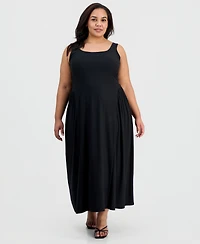 Derek Heart Trendy Plus Sleeveless Scoop-Neck Dress