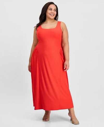 Derek Heart Trendy Plus Sleeveless Scoop-Neck Dress