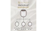 Superior Egyptian Cotton 530 Thread Count Solid Deep Pocket Sheet Set, Queen