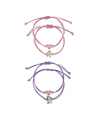 Bluey Adjustable Friendship Bracelet Set, Heart Charm, 4-Pack