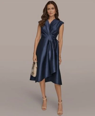 Donna Karan New York Womens V Neck Midi Dress
