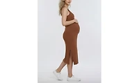 Motherhood Maternity Crew Neck Sleeveless Racerback Midi Dress