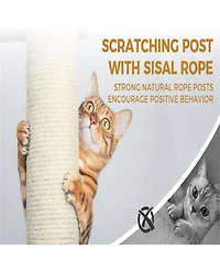 Aostirmotor 78.8 in Light Gray Cat Tree Tower with Wide Base