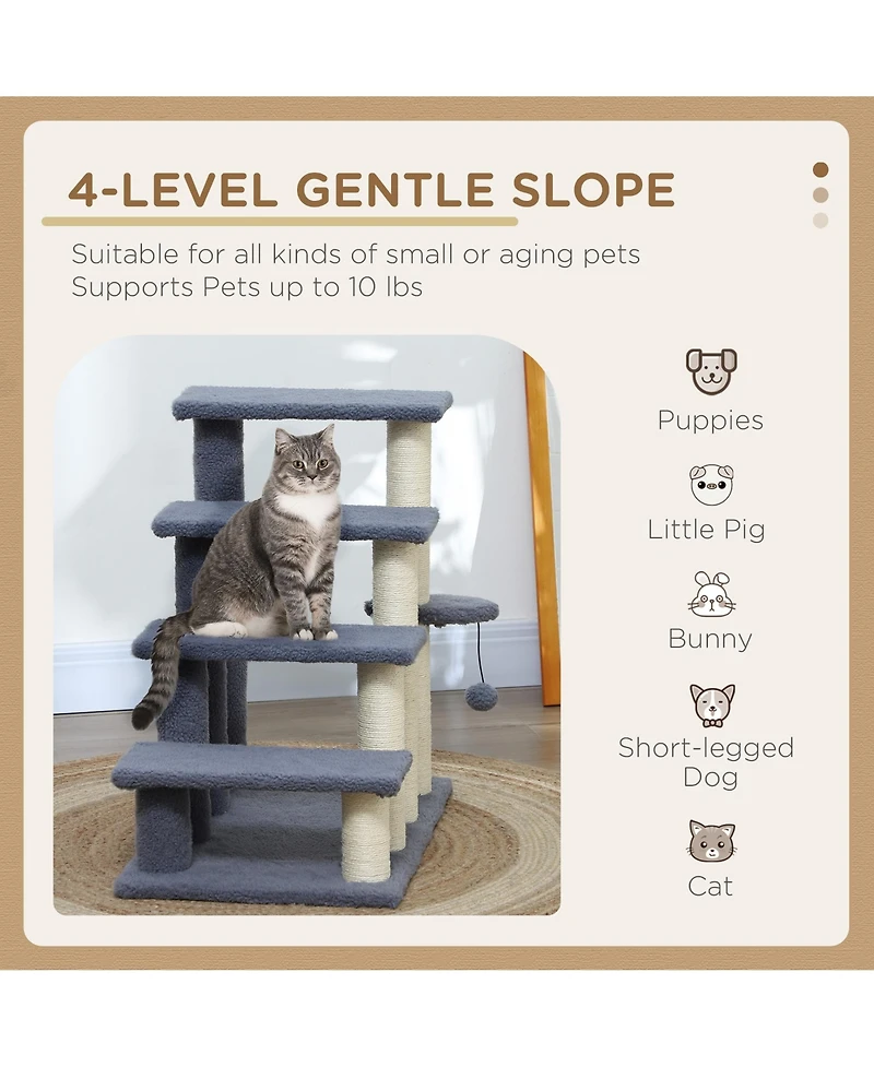 Aostirmotor 48.8" Modern Cat Tower with Sisal-Covered Scratching Posts and Top Perch