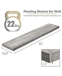 Sorbus 2-Pack 55" Wall Mounted Floating Shelves for Any Room
