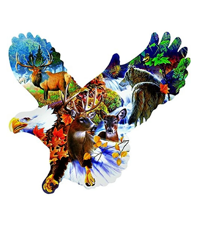 Forest Eagle 1000 piece Jigsaw Puzzle for Adults Special Shape