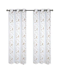 Rt Designer Collection Lilian Embroidered Blackout Decorative Grommet Curtain Panel