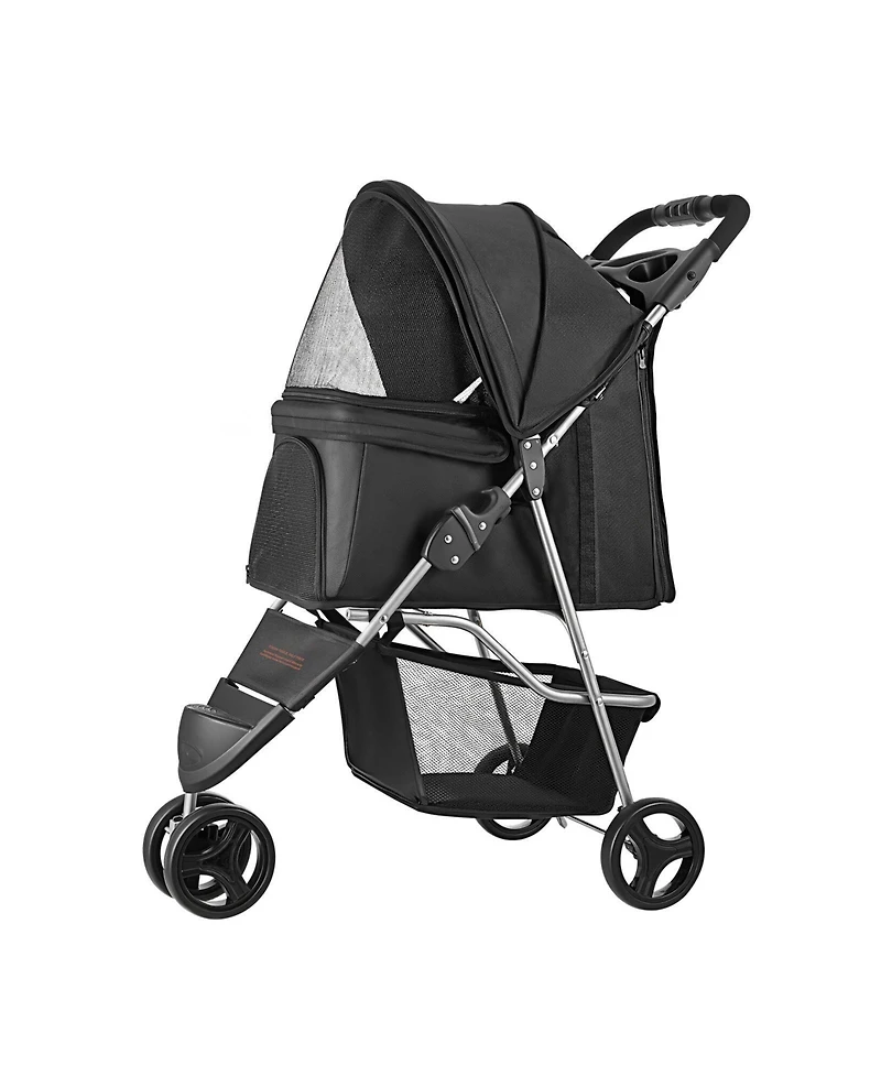 Cozito 3-Wheel Foldable Pet Stroller with Cup Holders, Holds up to 35 lbs