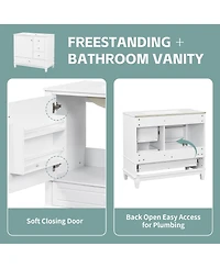 Cesicia 36 in. Freestanding Bathroom Vanity Cabinet with Ceramic Sink