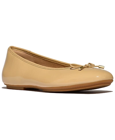 FitFlop Women's Delicato Bow Textured Patent-Leather Ballet Flats