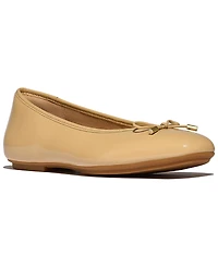 FitFlop Women's Delicato Bow Textured Patent-Leather Ballet Flats