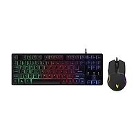 Gaming Keyboard and Mouse Combo Wired Rgb Backlit Quiet Keys 4200 Dpi Adjustable Sensor