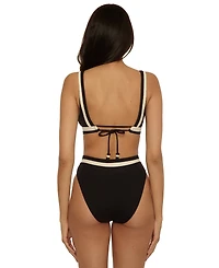 Becca Women's Color-Block High-Waist Swim Bottoms