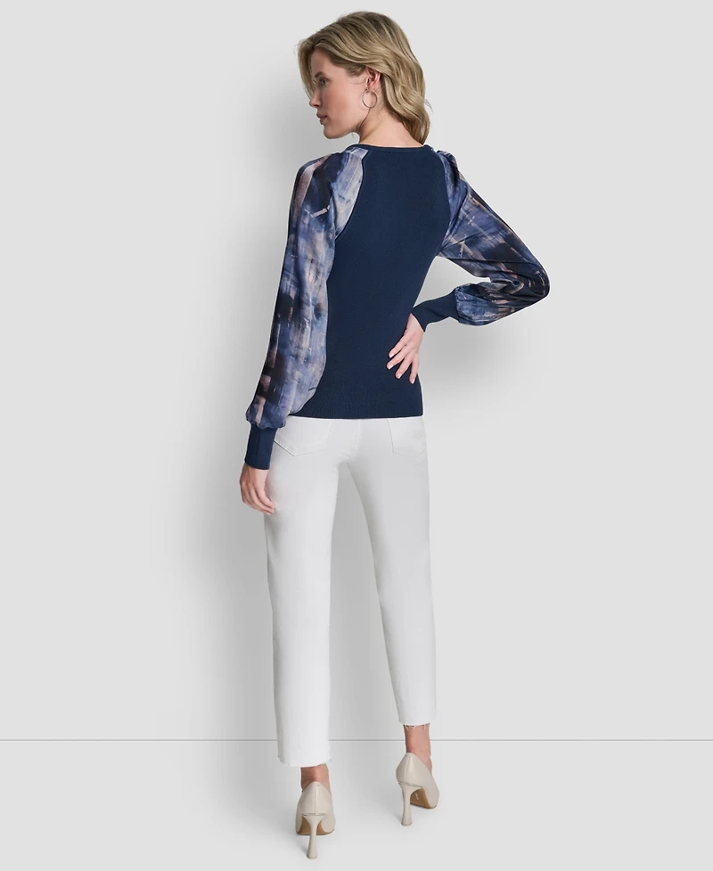 Dkny Women's Long Sleeve V-Neck Top