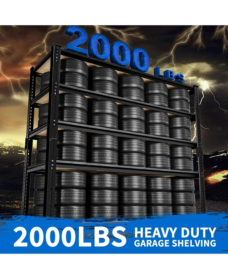 Lovmor 36 in W x 72 in H x 18 in D Adjustable Mdf Heavy Duty Metal Shelving Unit