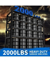 Lovmor 36 in W x 72 in H x 18 in D Adjustable Mdf Heavy Duty Metal Shelving Unit