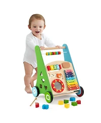 Sugift Toddler Push Walker Activity Center Toy with Burr-free Handle