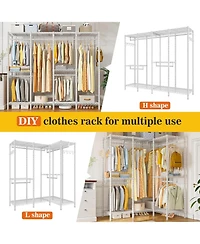 Raybee Clothes Rack Heavy Duty Clothing Racks for Hanging Clothes Loads 1100LBS, Garment Rack Freestanding for Bedroom