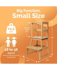 Sdadi Kids Kitchen Step Stool Holds up to 150 Pounds with Safety Rail