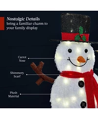 Best Choice Products 2D Lighted Snowman Family Set Outdoor Yard Decor w/ Led Lights 