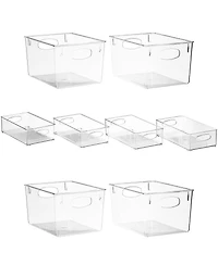 Sorbus 8 Piece Clear Plastic Storage Bins - for Kitchen, Fridge, Cabinet, Pantry Organization and Storage
