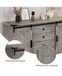 Gaomon Tv Stands for Bedroom, Farmhouse Entertainment Center with Sliding Barn Doors