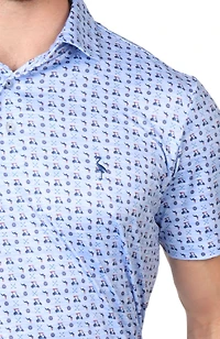 Tailorbyrd Men's Golf Carts Printed Performance Polo