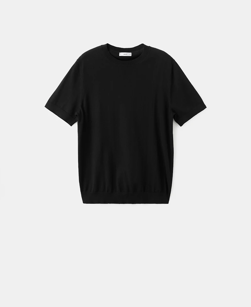 Mango Men's Cotton Fine-Knit T-Shirt