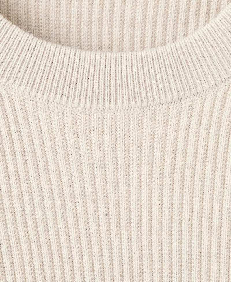 Mango Men's Fine Rib-Knit Cotton Sweater
