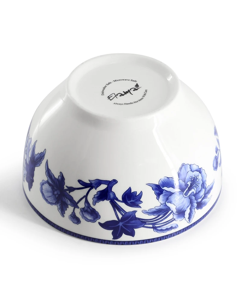 Elama Blue Orchid 16-Pc. Dinnerware Set, Service For 4