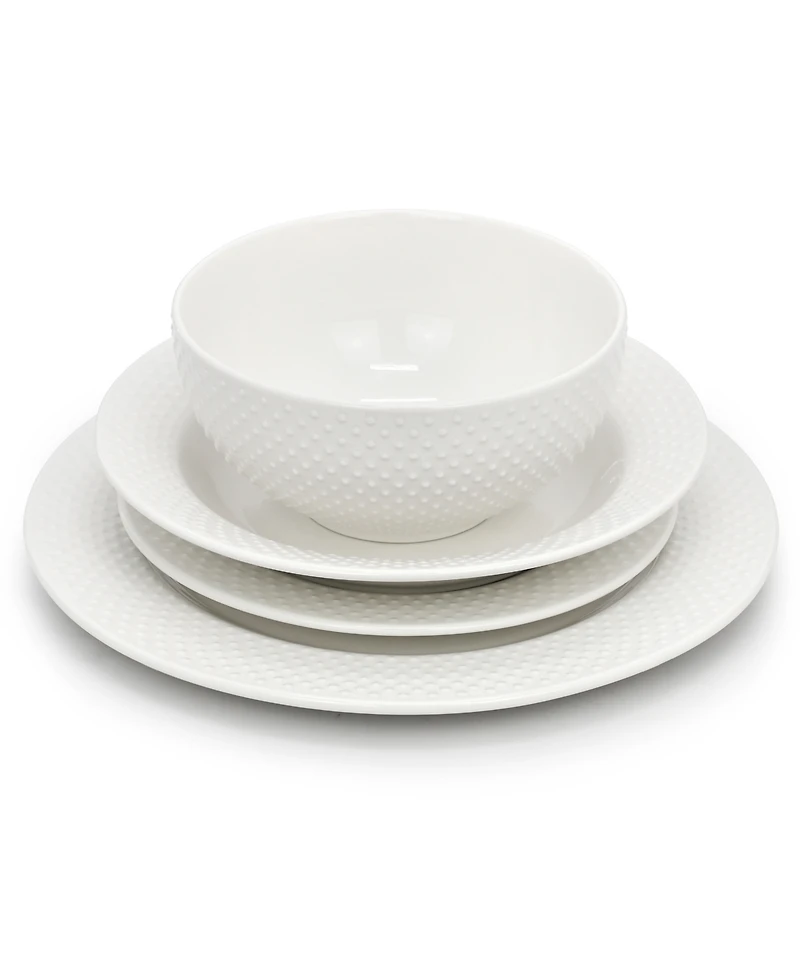 Elama Kim Hobnail 16-Pc. Dinnerware Set, Service For 4