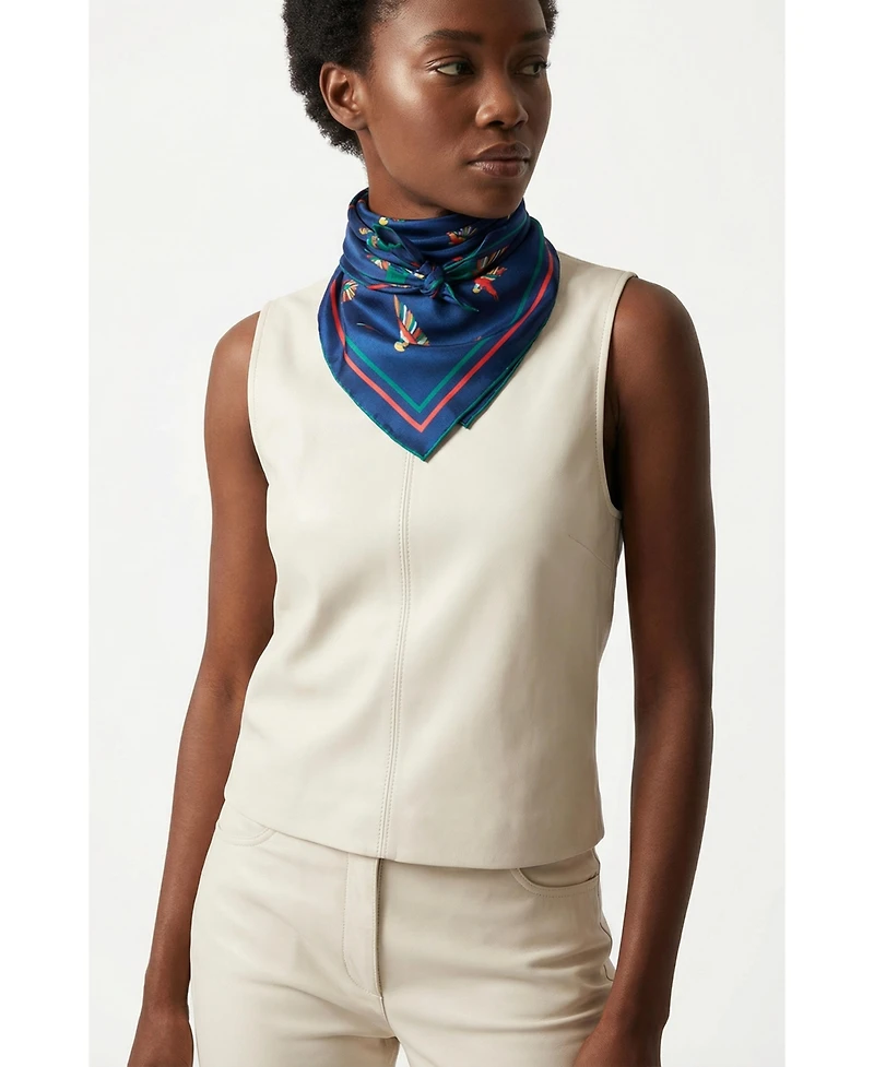 Jessie Zhao New York Sky Parade Double Sided Silk Scarf