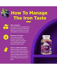 Phy Iron Gummies for Kids, Grape, 120ct