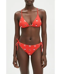 Jessie Zhao New York Women's Coral Garden Reversible Triangle Bikini Top