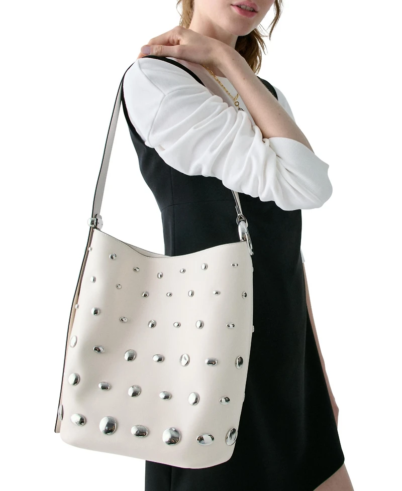 kate spade new york Halo Studded Fine Grain Leather Bucket Bag