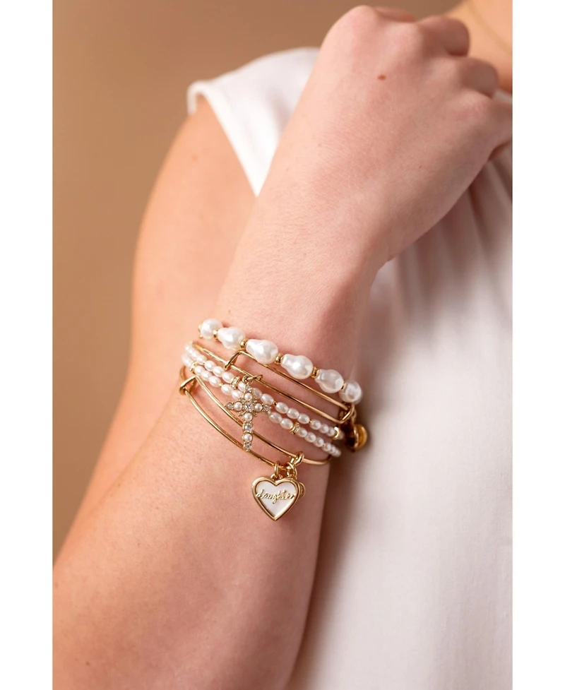 Pearl Basics Accents Cross Bangle Bracelet