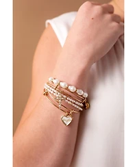 Pearl Basics Accents Cross Bangle Bracelet