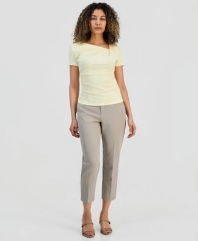 I.N.C. International Concepts Petite Asymmetrical Neck Top Petite Mid Rise Slim Trousers Macys Exclusive