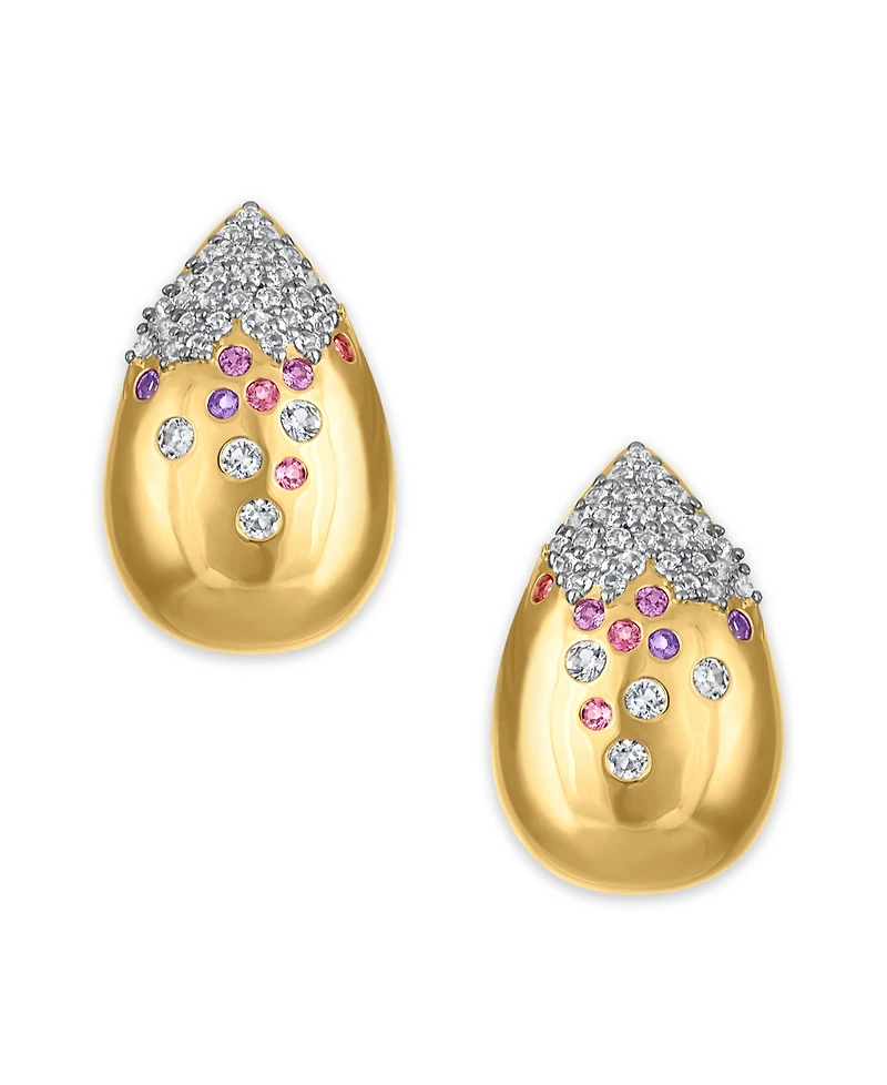 Macy's Multi-Gemstone Confetti Teardrop Earrings in 14k Gold Over Sterling Silver