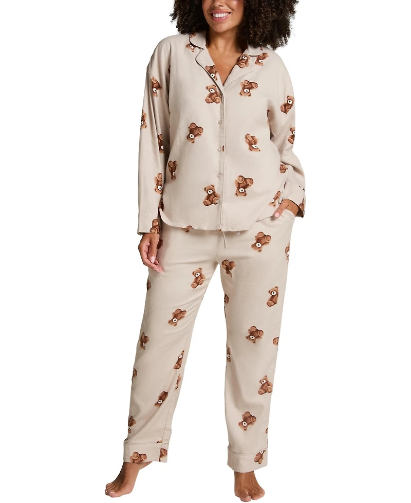 Hunkemoller Women's Jacket Flannel Twill Bear