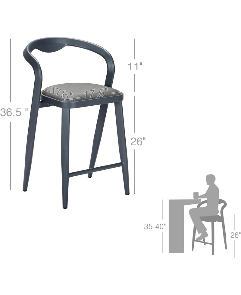 gaomon 2-Piece Counter Height Bar Stools with Back and Footrest for Indoor and Outdoor Use
