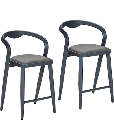 gaomon 2-Piece Counter Height Bar Stools with Back and Footrest for Indoor and Outdoor Use