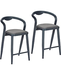 gaomon 2-Piece Counter Height Bar Stools with Back and Footrest for Indoor and Outdoor Use