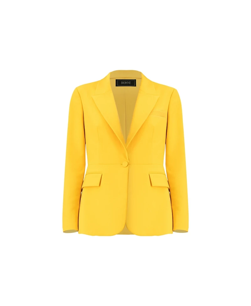 Ivonne Women's Tailored Blazer with Flap Pockets