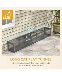 Zeus & Ruta 98 Inch Dark Gray 8 Door Outdoor Cat Tunnel