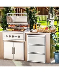 gaomon Outdoor Kitchen Drawers, Stainless Steel with Paper Towel Holder, Smooth Glide, Durable Bbq Storage