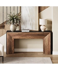 Tribesigns Console Table for Entryway, 63 Inches Extra Long Black Wooden Sofa Table for Living Room, Modern Hallway Foyer Table
