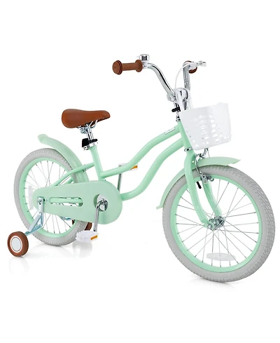 Sugift 18 Inch Kids Bike with Adjustable Seat and Bell for Kids 3-8 Years Olds